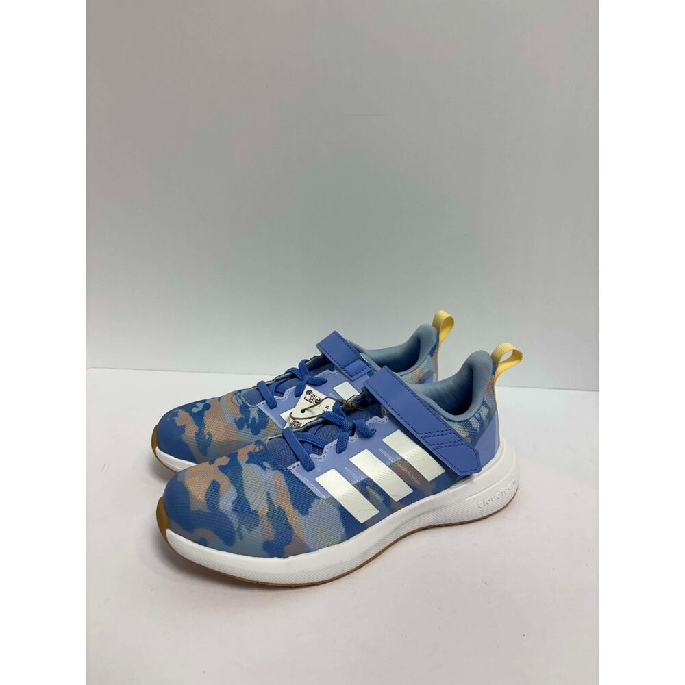 Adidas FortaRun 2.0 EL K Kids Running Shoes Blue Camo Lace Up Size 2.5 US